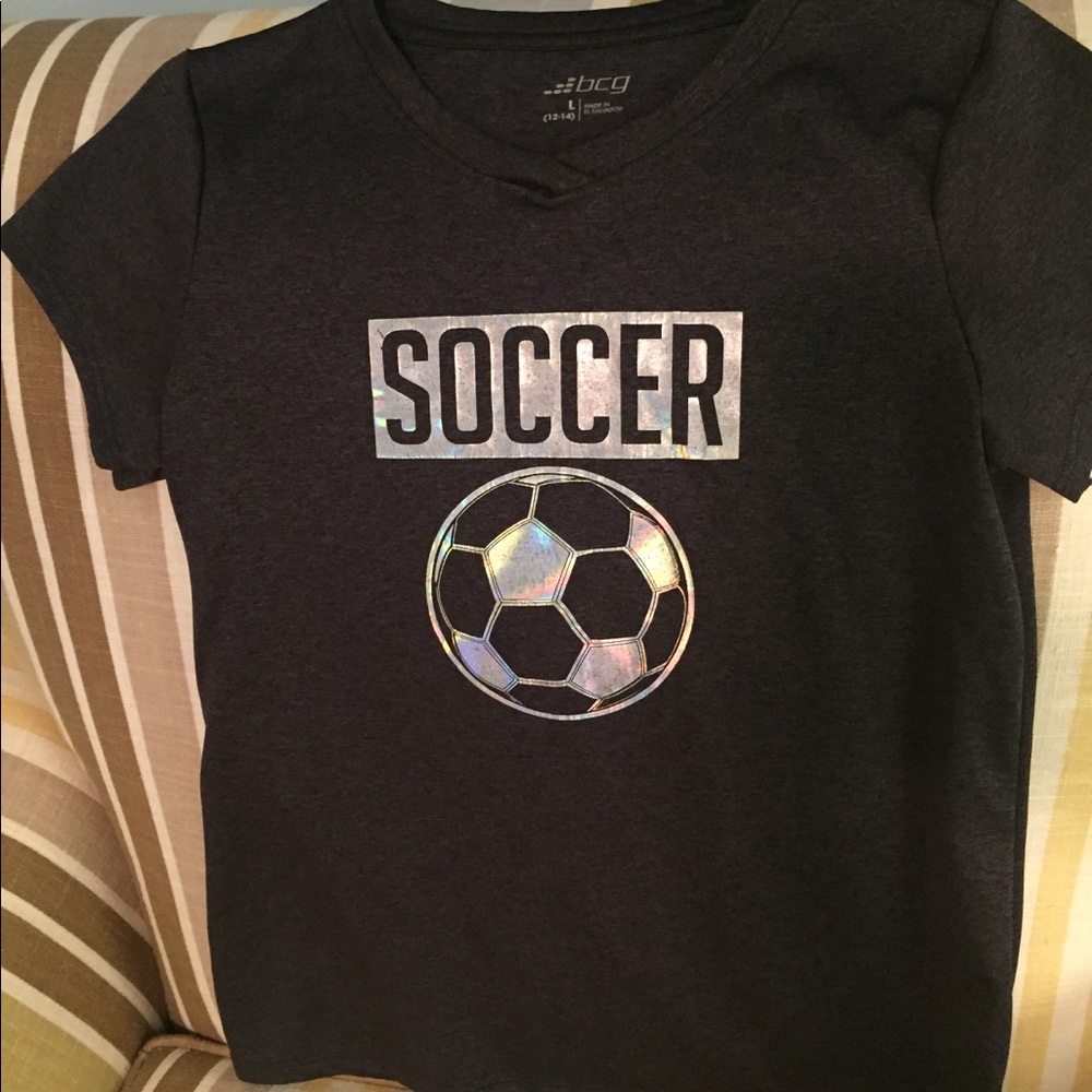 BCG brand Girls Soccer Shirt Size Large (12-14).